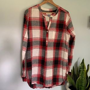 Old Navy Linen Plaid Tunic